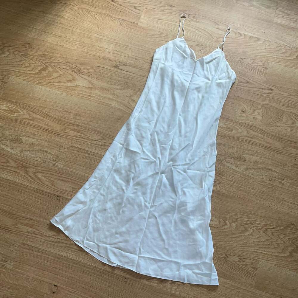 Victoria's Secret Vintage Gold Label Silk Slip Dress Size L White